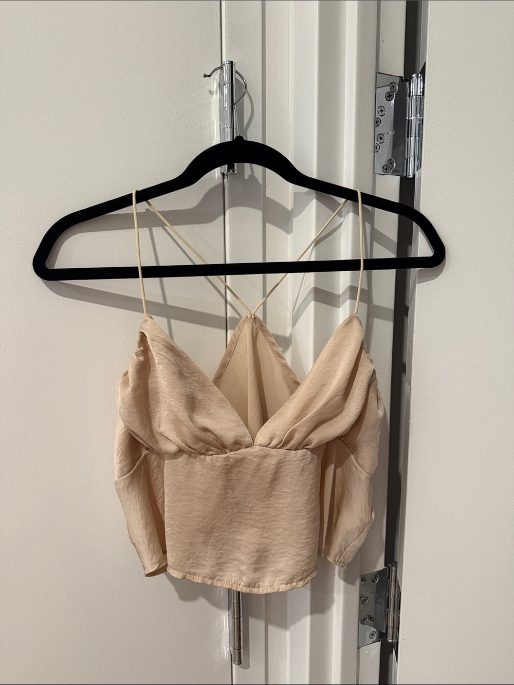 SHEIN Beige Satin-Look Spaghetti Strap Camisole